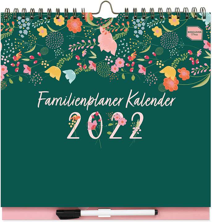 Familienkalender 2022 mit Listen, Tasche & Stickern